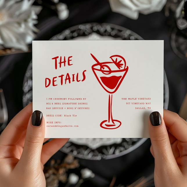 Carte D'accompagnement Modern Funky Retro QR Code Mariage détail (Créateur téléchargé)