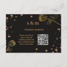 Modern Luxury Gold Foil QR Code Wedding Website