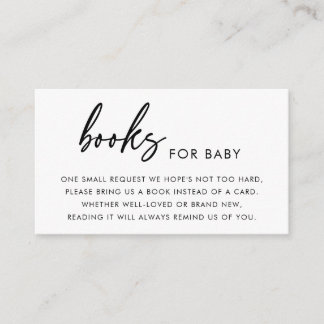 Carte D'accompagnement Modern Minimalist Books for Baby Shower