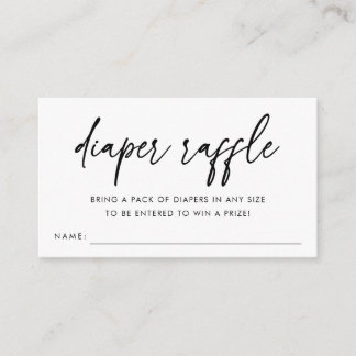 Carte D'accompagnement Modern Minimalist Diaper Raffle Baby Shower