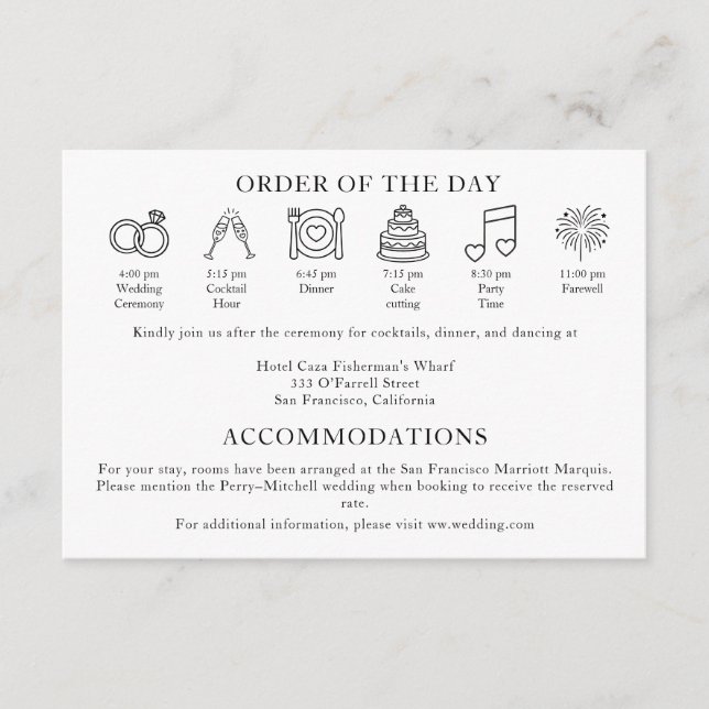 Carte D'accompagnement Modern Terracotta Burnt Orange Wedding Timeline (Devant)