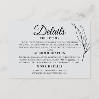 Carte D'accompagnement Modern Vertical Wedding Enclosure Card