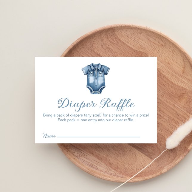 Carte D'accompagnement Moderne Blue Jean Baby Denim Diaper Raffle Douche (Créateur téléchargé)
