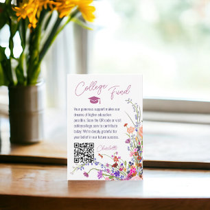 Carte D'accompagnement Moderne chic fleurs sauvages script de la graduati