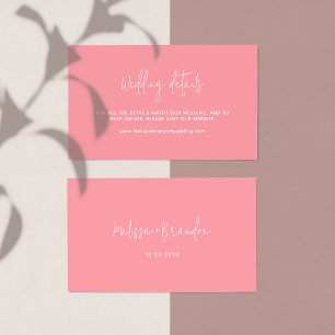 Carte D'accompagnement Moderne Chic Typographie De Script Rose Pastel Mar