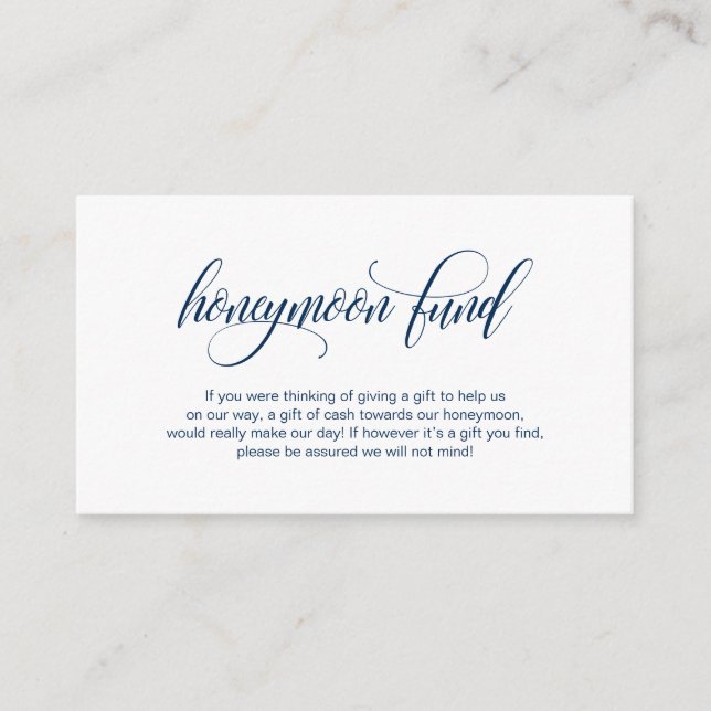 Carte D'accompagnement Moderne élégant Fonds de lune de miel Mariage bleu (Devant)
