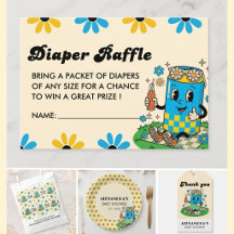 Moderne Groovy Daisy Bleue Jaune Elle est prête à