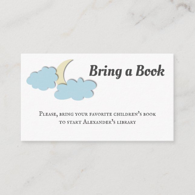Carte D'accompagnement Moderne Lune Neutre Apportez un livre (Devant)