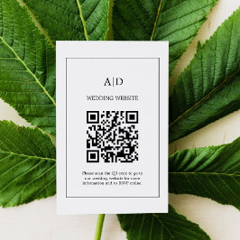 Carte D'accompagnement Moderne minimaliste Mariage Qr Code Mariage