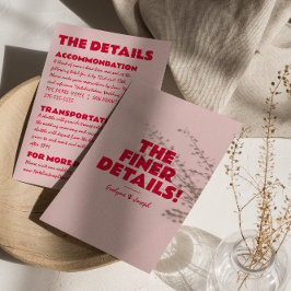 Carte D'accompagnement Moderne rose rouge gras brillant Unique Détails Ma