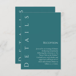 Carte D'accompagnement Moderne Simple Emerald Green-Mariage Détails-