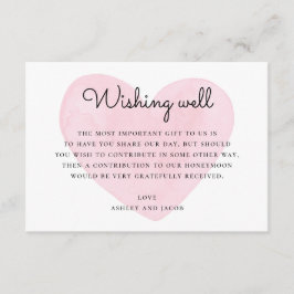 Carte D'accompagnement Moderne souhaitant bien. Coeur rose. Insertions de