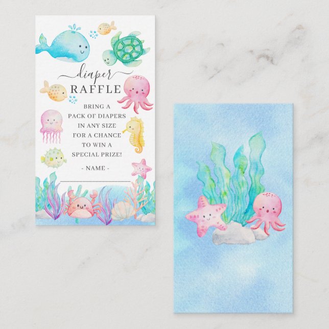 Carte D'accompagnement Mon Bébé Sous Le Raffle De La Mer (Devant / Derrière)