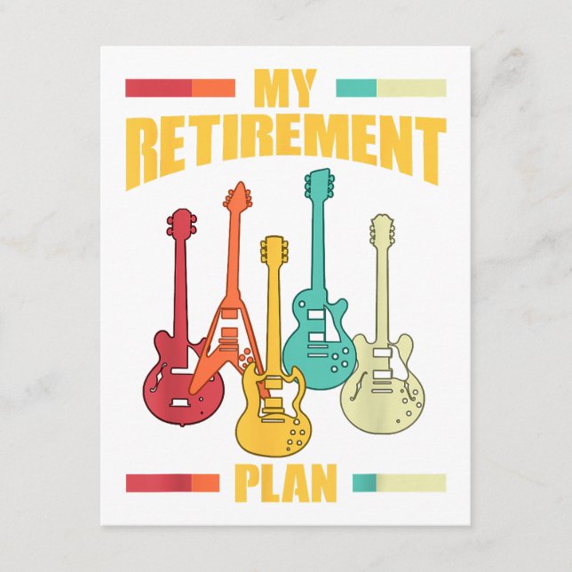 Carte D'accompagnement Mon plan de retraite Guitare électrique Chaîne mus (Devant)