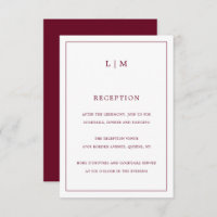 Monogramme bordeaux simple Mariage élégant