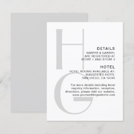 Carte D'accompagnement Monogramme élégant. Détails de mariage modernes si