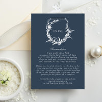 monogramme floral bleu marine classique