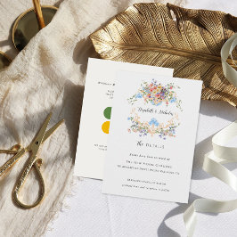Carte D'accompagnement Monogramme floral | Détails de l'invité Mariage