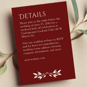 Carte D'accompagnement Monogramme minimaliste en bois de rose rayé Détail