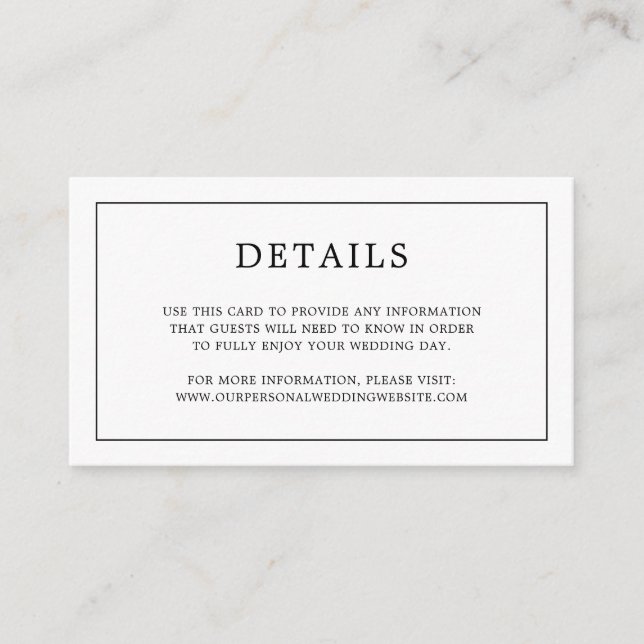 Carte D'accompagnement Monogramme noir et blanc simple Mariage élégant (Devant)