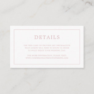 Carte D'accompagnement Monogramme rose clair simple Mariage élégant