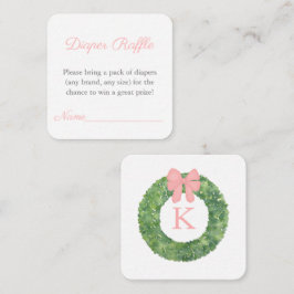 Carte D'accompagnement Monogramme rose vert Baby shower Déchets Raffin