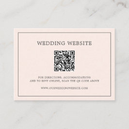 Carte D'accompagnement Monogramme simple code QR rose blush Mariage éléga
