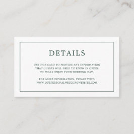 Carte D'accompagnement Monographie verte de forêt simple Mariage élégant