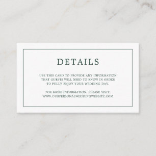 Carte D'accompagnement Monographie verte de forêt simple Mariage élégant