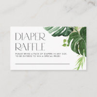 Monstera Tropical Summer Baby shower Déchets Raffl