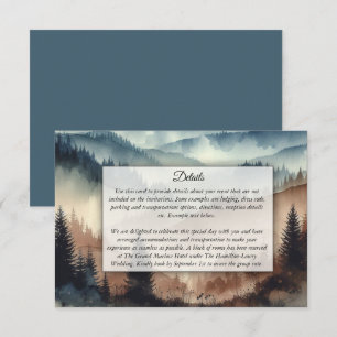 Carte D'accompagnement Montagnes Bleu Poussiéreux et Marron Chocolat