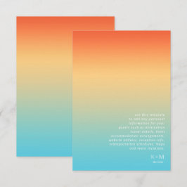 Carte D'accompagnement Mood Gradient Détails du Mariage Ciel tropical ID7