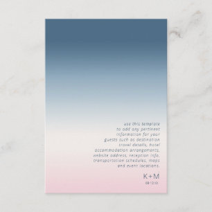 Carte D'accompagnement Mood Gradient Détails du Mariage Prussian Sky ID74