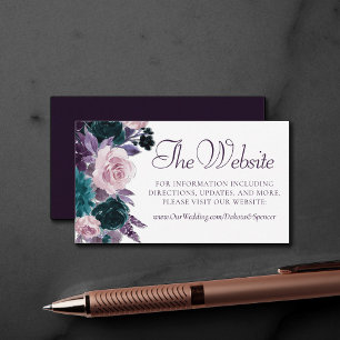 Carte D'accompagnement Moody Boho Eggplant Purple Dark Floral Website