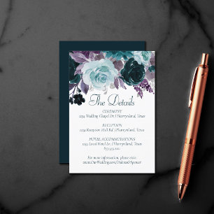 Carte D'accompagnement Moody Boho   Turquoise Turquoise Purple Garland Dé