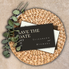 Carte D'accompagnement Moody Charcoal Minimalist Wedding Save the Date QR