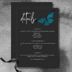 Carte D'accompagnement Moody foncé Minimal Moth Turquoise Détails du Mari