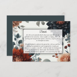 Carte D'accompagnement Moody Rustic Fall Florals Mariage