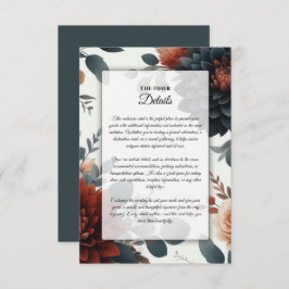 Carte D'accompagnement Moody Rustic Fall Florals Mariage