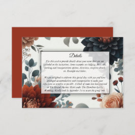 Carte D'accompagnement Moody Rustic Fall Florals Mariage