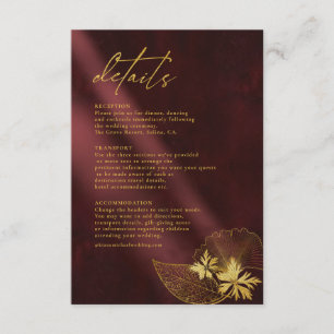 Carte D'accompagnement Moonlight Romance Détails du Mariage Bourgogne ID8