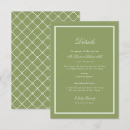 Carte D'accompagnement Moss Green Estate Wedding Details Card