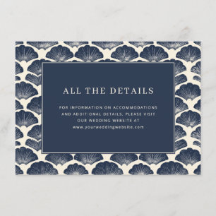Carte D'accompagnement Motif coquille Navy élégant