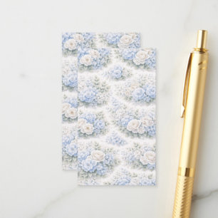 Carte D'accompagnement Motif floral SoftBlue Élégant Botanique Romantique