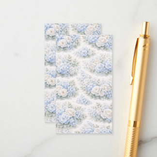 Carte D'accompagnement Motif floral SoftBlue Élégant Botanique Romantique