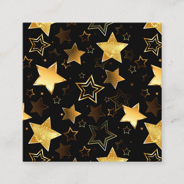 Carte D'accompagnement Motif sans couture avec étoiles d'or (Devant)