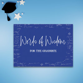 Carte D'accompagnement Mots de la sagesse Math Graduation Conseiller Bleu