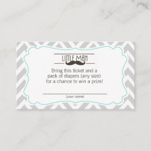 Carte D'accompagnement Moustache Baby shower Déchets Raffin billet
