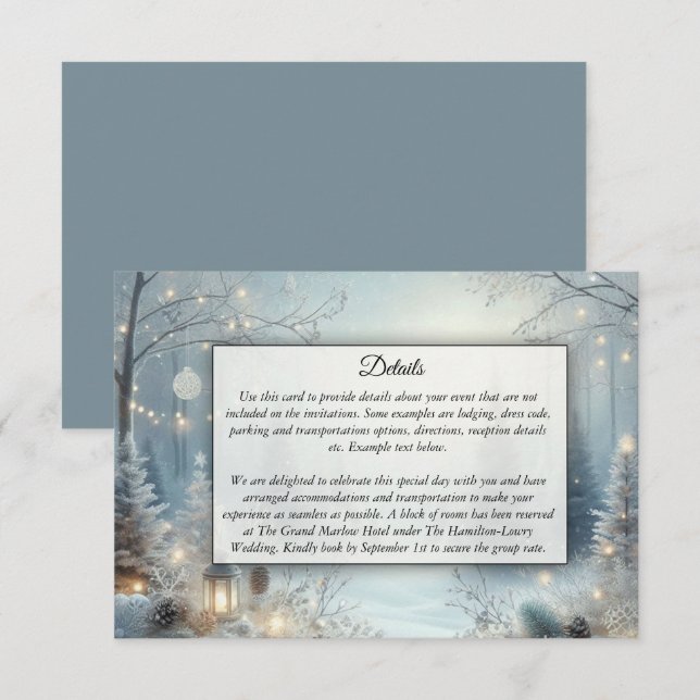 Carte D'accompagnement Murmures d'un Solstice d'Hiver (Devant / Derrière)