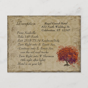 Carte D'accompagnement Musical Gold Dark Orange Plum Heart Leaf Tree